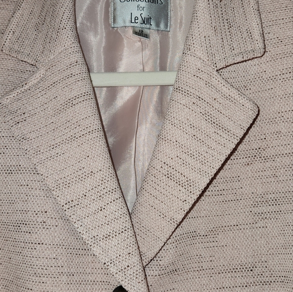 Collections for Le Suit Vntg Powder Pink w Blk Threading Blazer. Sz 14. - Picture 4 of 11